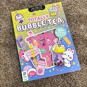 Totally Bubble Tea Coloring Book with Stickers - Pink and Yellow